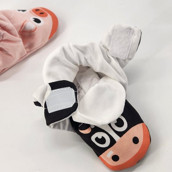 Pals Non Slip Baby Booties 12-18M Puppy Cow Pig Mix & Match Fun Socks Crawlers - Picture 4 of 7